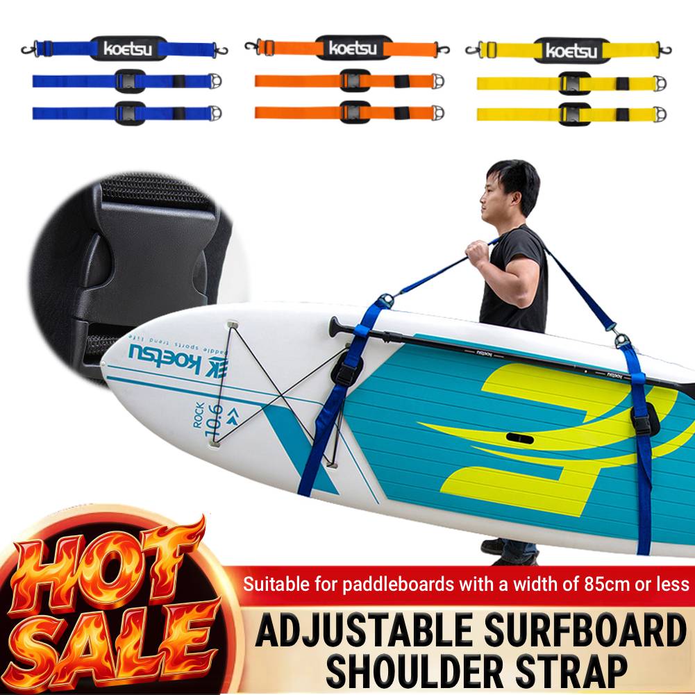 Fishing Kayak Sit On Top - 調節可能なサーフボードショルダーストラップキャリースリング、スタンドアップSUPボードキャリーストラップ、パドルウェイクボードサーフィンカヤックアクセサリー用