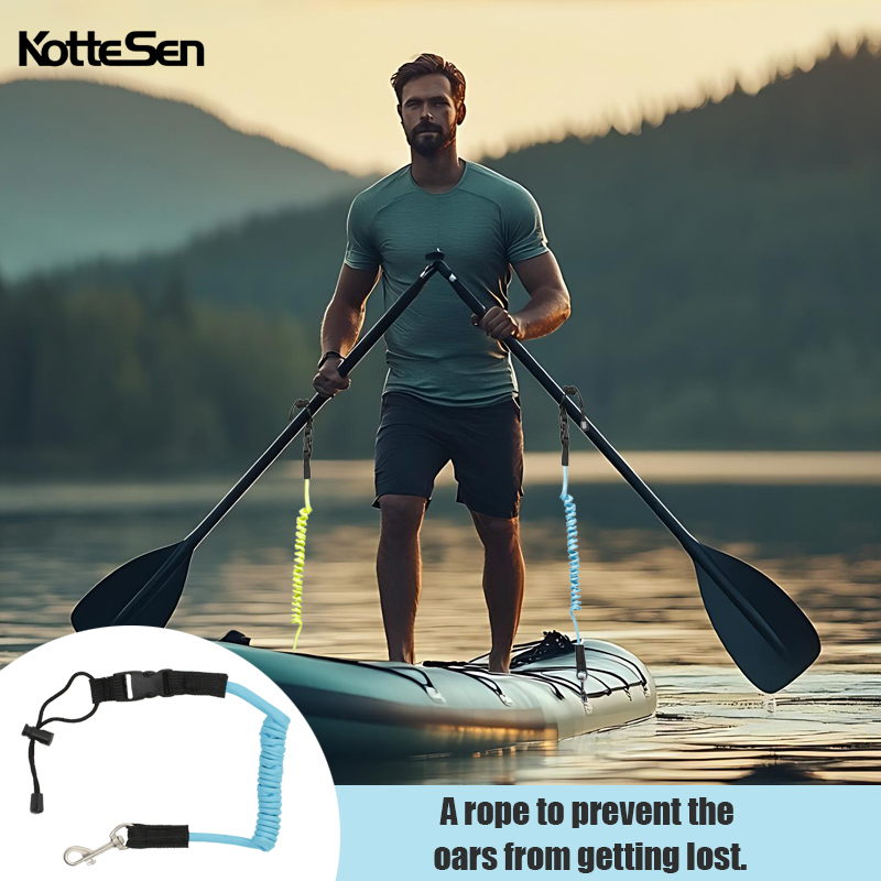 Fishing Kayak Sit On Top - パドルロープ、インフレータブルカヤック紛失防止安全ロープ、マルチカラー固定弾性スタンドアップパドルボードロープ、伸縮性パドルロープ