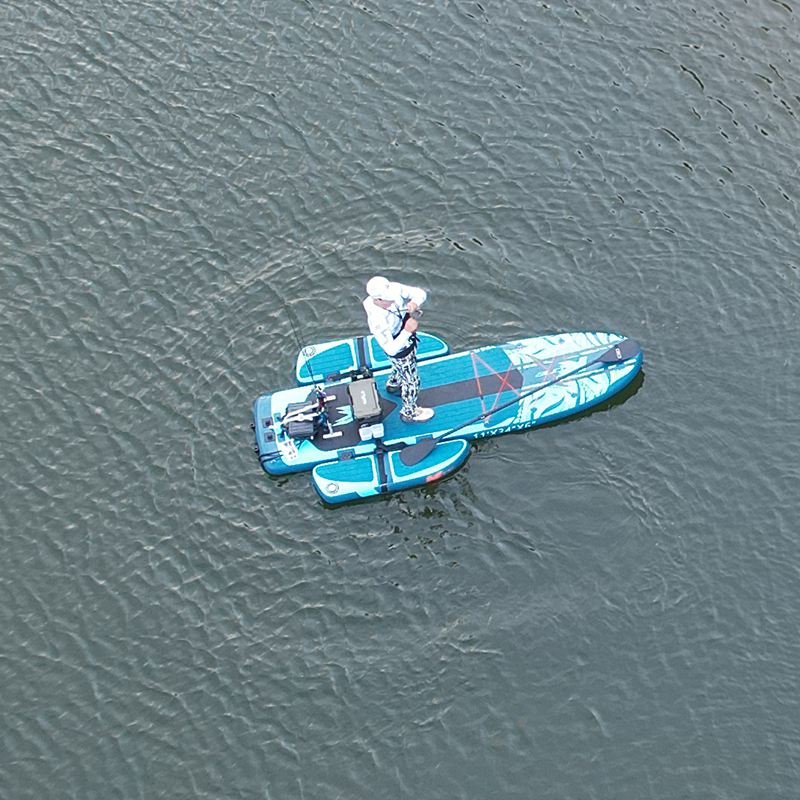 釣り用二つの浮き台付き折りたたみ式インフレータブルパドルカヤ - Fishing Kayak Paddle のレビューと価格